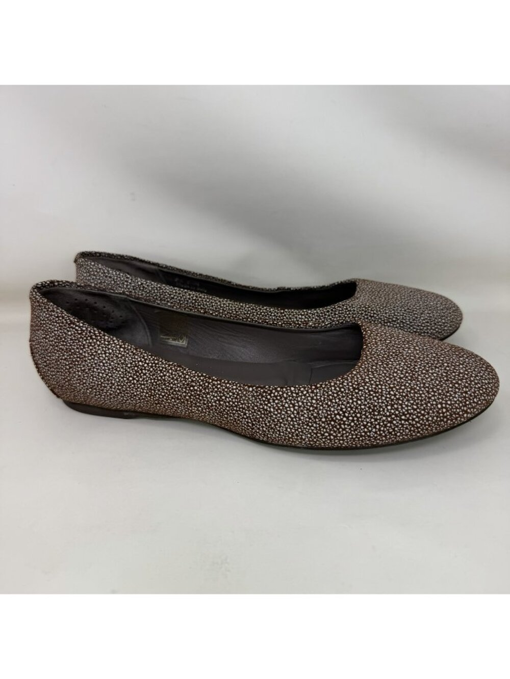 SAS Lacey Ballet Pebbled Flats Shoes Made in Italy Brown Women's Size 8.5 M